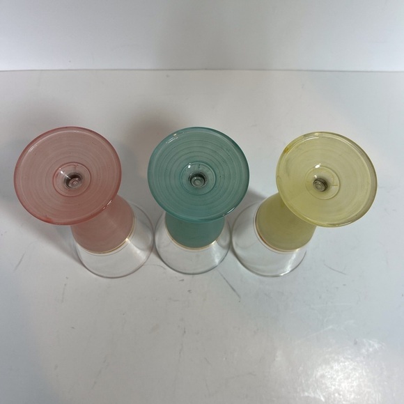 Set of Three Mid-Century Frosted Pilsner Glasses - Picture 6 of 7